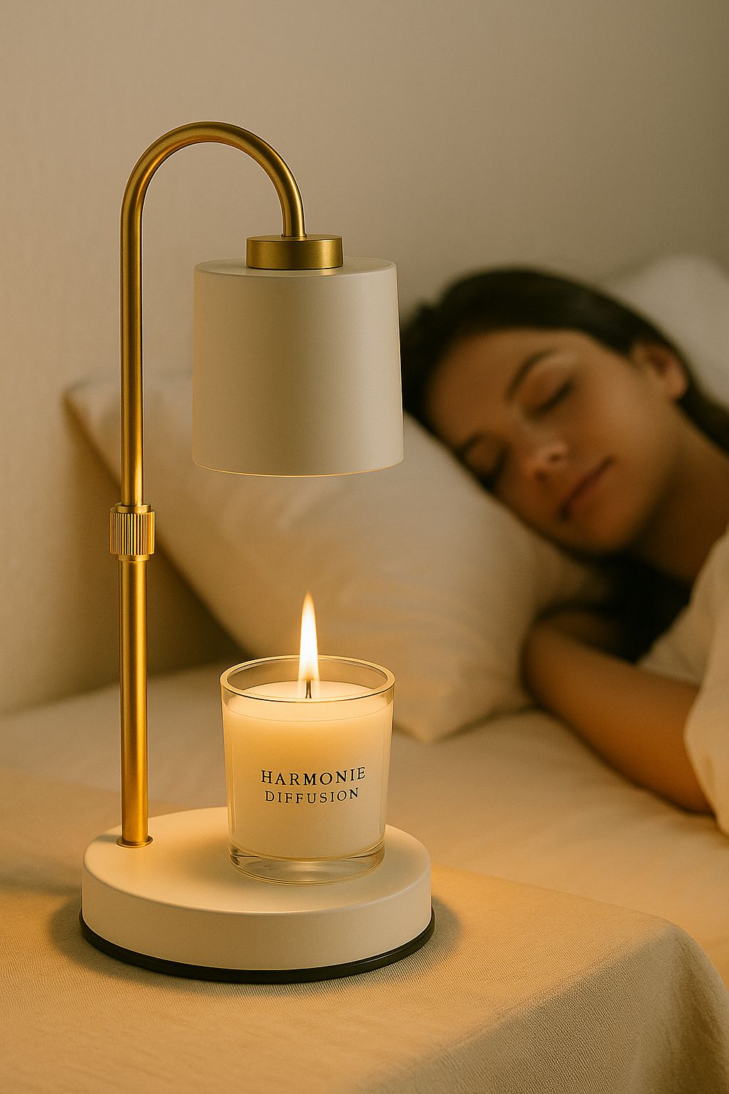 Lampe Chauffe-Bougie Électrique – Réglable et Élégante (Blanche – Prise EU)